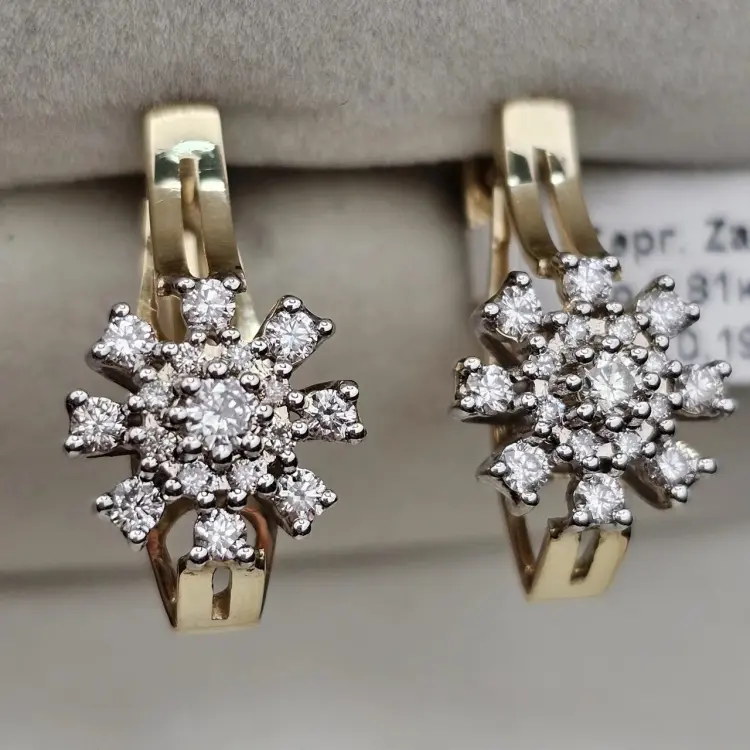 Серьги Deimantas 117309936 вес 7.14 г золото, бриллиант купить,NaN
