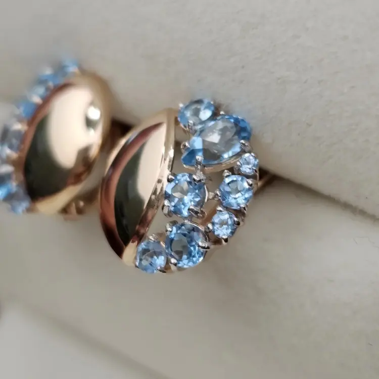 Серьги Deimantas 118927377 вес 3.6 г золото, топаз купить,NaN