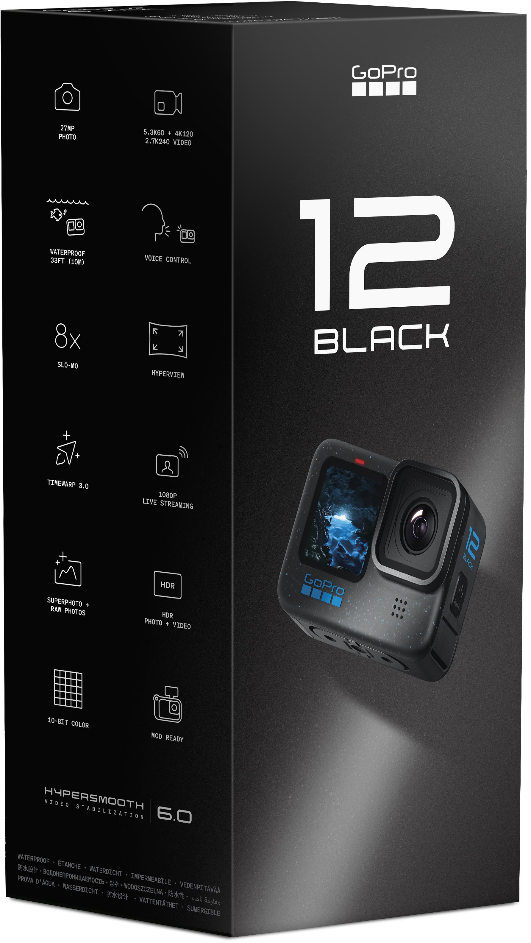 Экшн-камера GoPro Hero 12 CHDHX-121-RW Black купить,NaN
