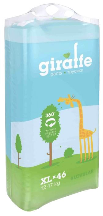 Подгузники-трусики Lovular Giraffe XL 12-17кг 46шт купить,NaN
