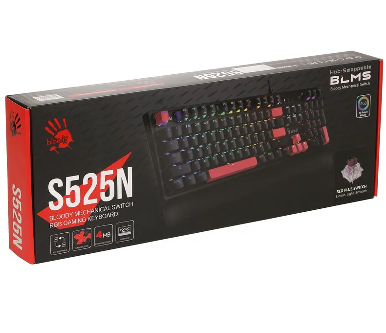 Клавиатура A4Tech Bloody S525N Fire Black