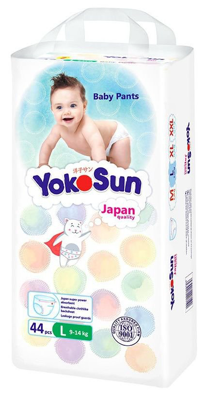 Подгузники-трусики Yokosun L 9-14кг 44шт