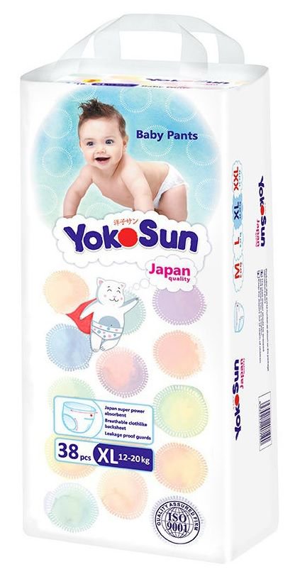 Подгузники-трусики Yokosun XL 12-20кг 38шт