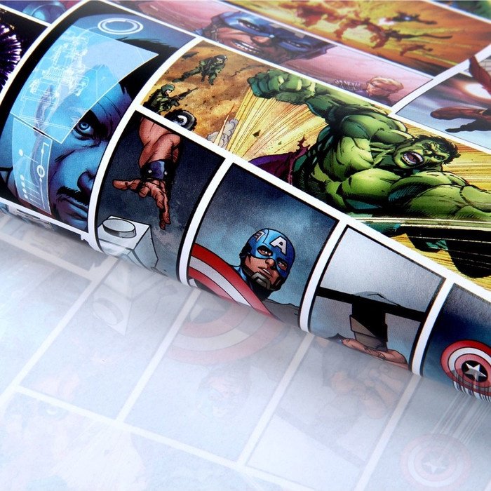 Бумага упаковочная Ты Супер Герой, Мстители Marvel 2 шт 100х70 см купить,NaN