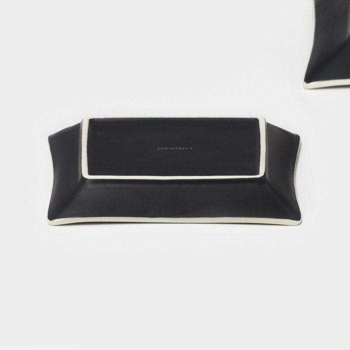 Набор тарелок Magistro Matt black 15 см, 2 шт, фарфор купить,NaN
