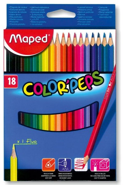Цветной карандаш Maped форма трехгранная 18 шт купить,NaN