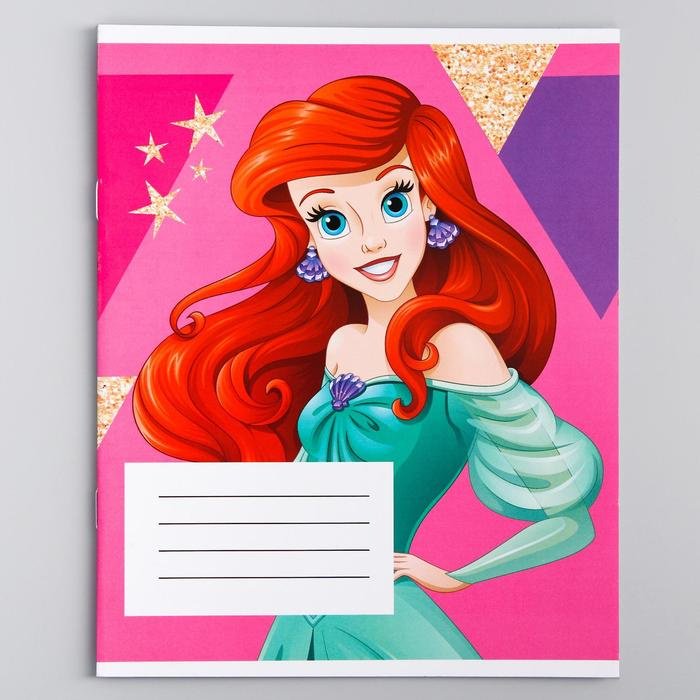 Набор школьных тетрадей Disney Принцессы, 12 л, А5+, клетка, мягкая обложка, 5 шт купить,NaN