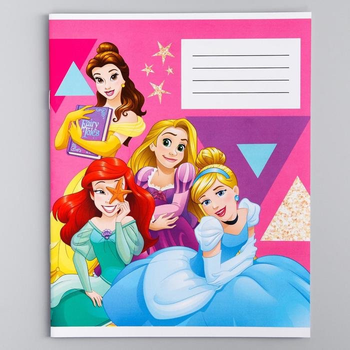 Набор школьных тетрадей Disney Принцессы, 12 л, А5+, клетка, мягкая обложка, 5 шт купить,NaN
