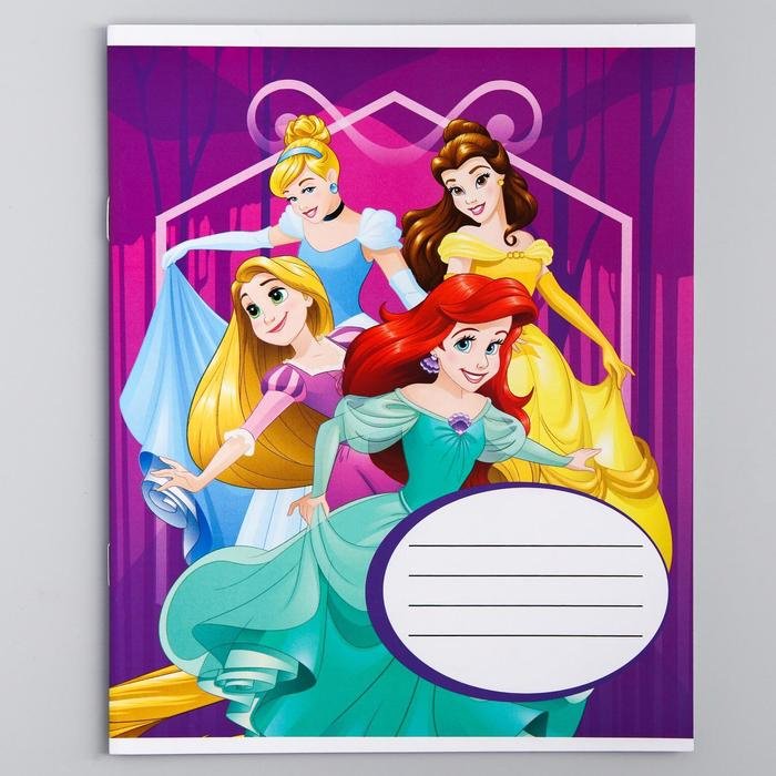 Набор школьных тетрадей Disney Принцессы, 12 л, А5+, клетка, мягкая обложка, 5 шт купить,NaN