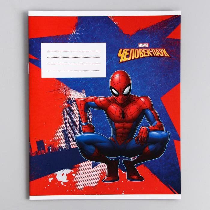 Набор школьных тетрадей Marvel Человек-паук, 12 л, А5+, линейка, мягкая обложка, 4 шт купить,NaN