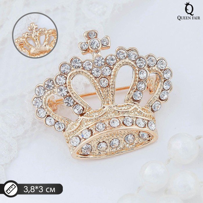 Брошь Queen fair бижутерный сплав, стразы купить,NaN