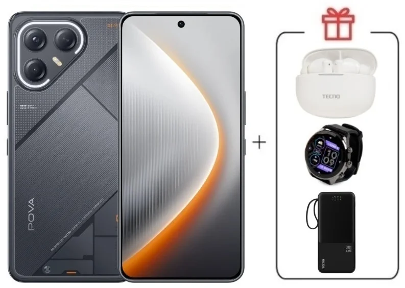Смартфон Tecno Pova 7 Ultra 5G 8/256Gb Geek Black + подарок купить,NaN