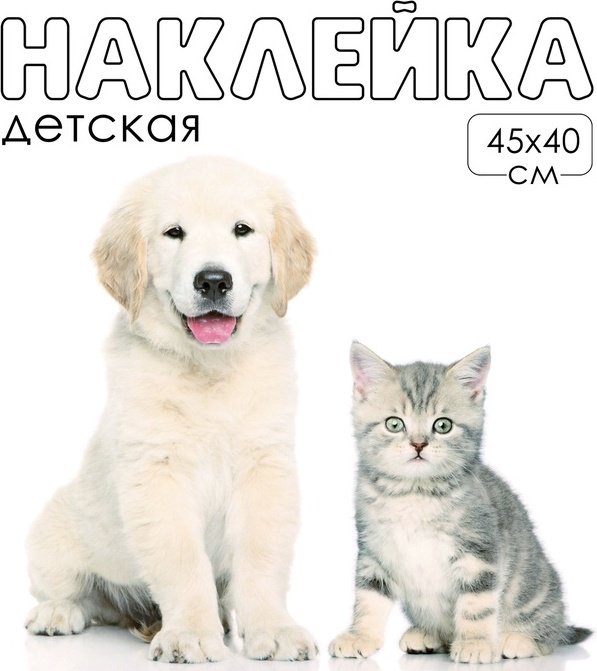Наклейка интерьерная Take It Easy Домашние питомцы: хитрые, 10059187 45x40 см купить,NaN