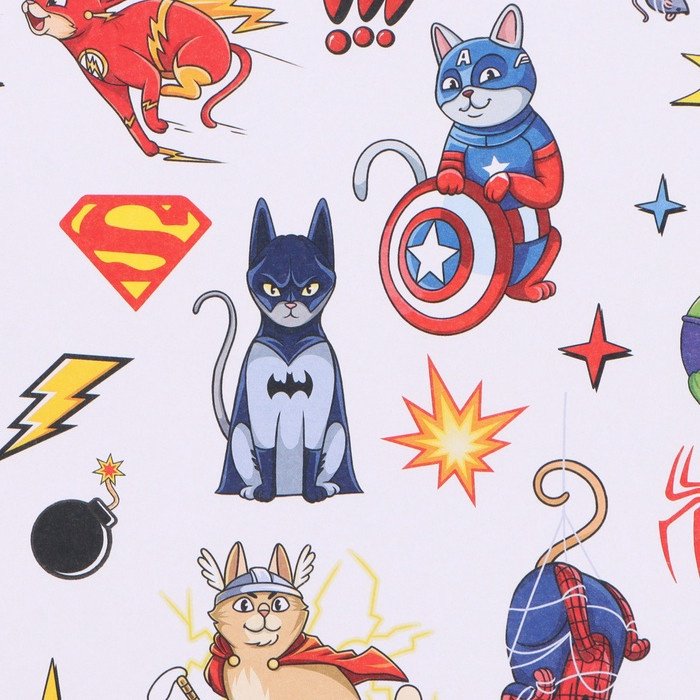 Бумага упаковочная Суперкот Marvel 2 шт 100х70 см купить,NaN