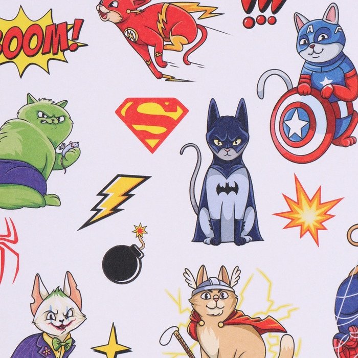Бумага упаковочная Суперкот Marvel 2 шт 100х70 см купить,NaN