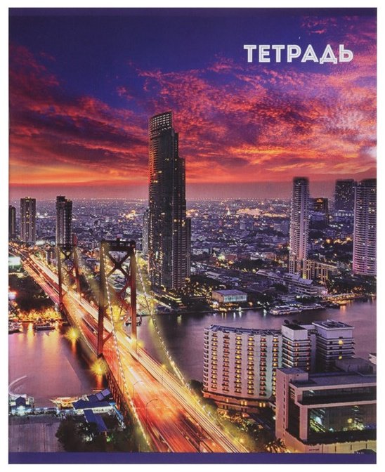 Набор общих тетрадей Calligrata Города, 36 л, А5+, клетка, мягкая обложка, 5 шт купить,NaN