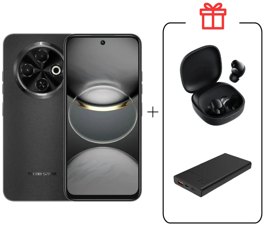 Смартфон Tecno Spark 30C 4/128Gb Orbit Black+Подарок купить,NaN