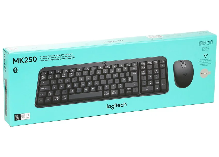 Клавиатура + мышь Logitech MK250 Graphite