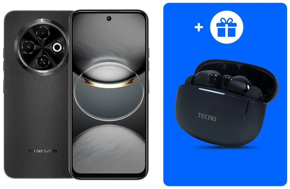 Смартфон Tecno Spark 30C 4/128Gb Orbit Black+Подарок купить,NaN