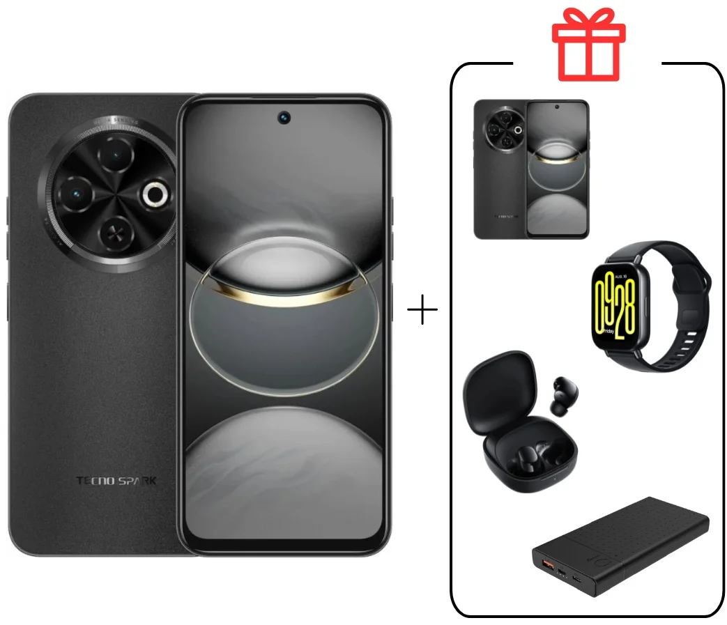 Смартфон Tecno Spark 30C 6/128Gb Orbit Black+Подарок купить,NaN