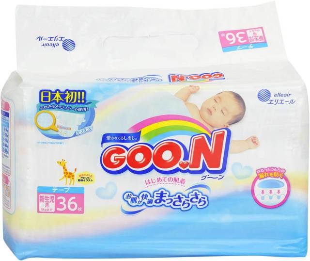 Подгузники Goo.N NB 0-5кг 36шт купить,NaN