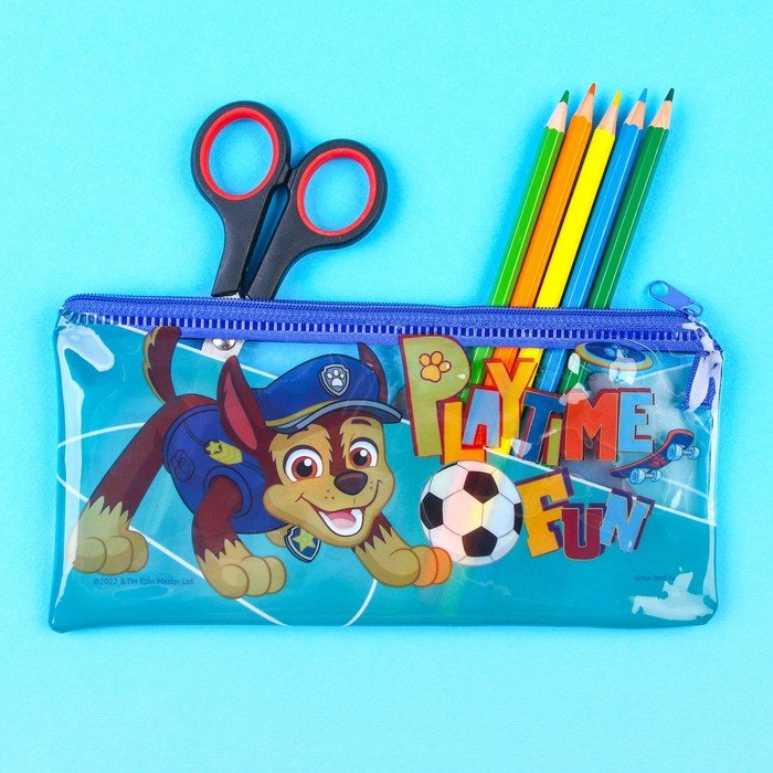 Пенал PAW Patrol Плоский, застежка отсутствует, синий купить,NaN