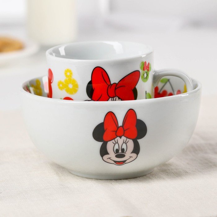 Сервиз на 1 персону Disney Минни Маус, предметов: 2, детский, керамика купить,NaN
