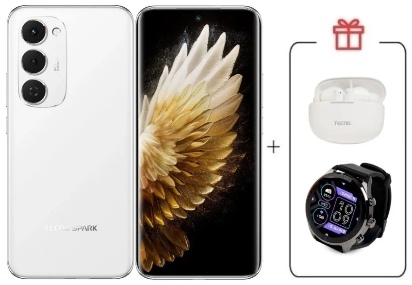 Смартфон Tecno Spark 40 Pro+ 8/256Gb Aurora White + подарок купить,NaN