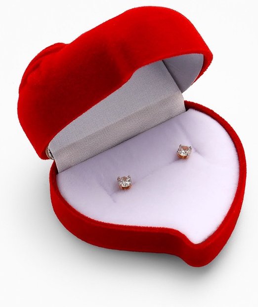 Футляр для украшений Сердце, роза 1 шт, 6х6х3 см купить,NaN