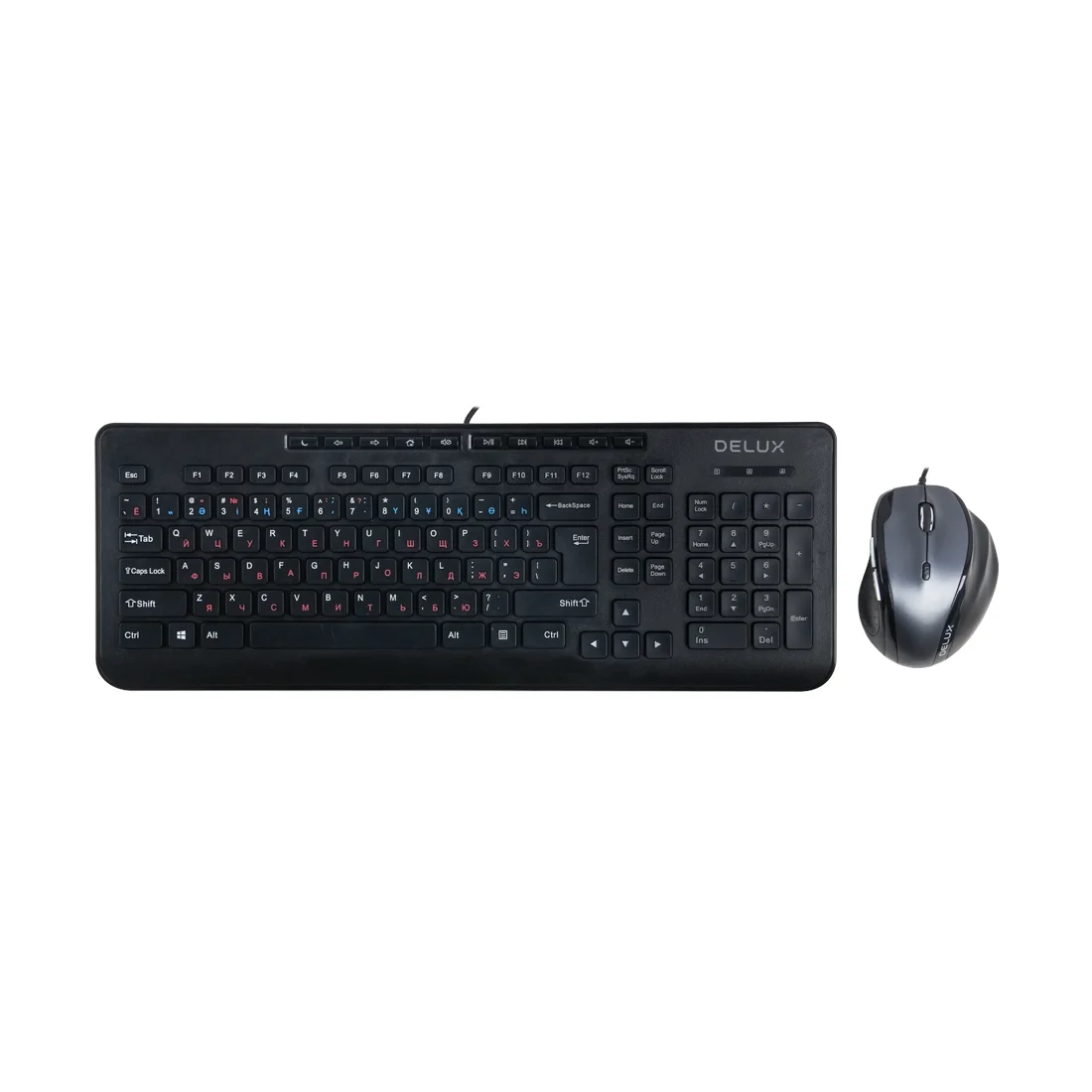 Клавиатура + мышь Delux DLD-6220OUB Black 