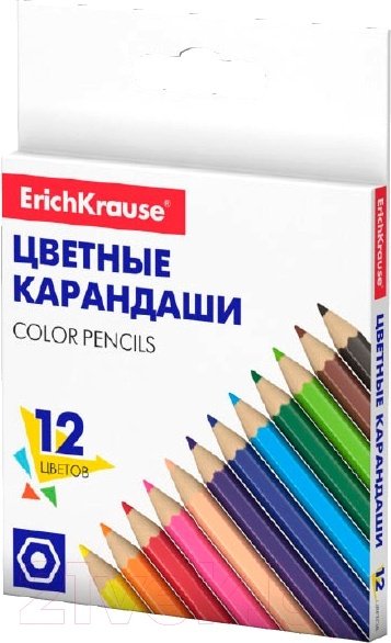Цветной карандаш Erich Krause форма шестигранная 12 шт купить,NaN