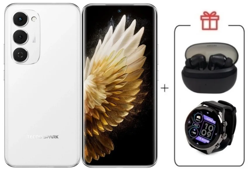 Смартфон Tecno Spark 40 Pro+ 8/256Gb Aurora White + подарок купить,NaN