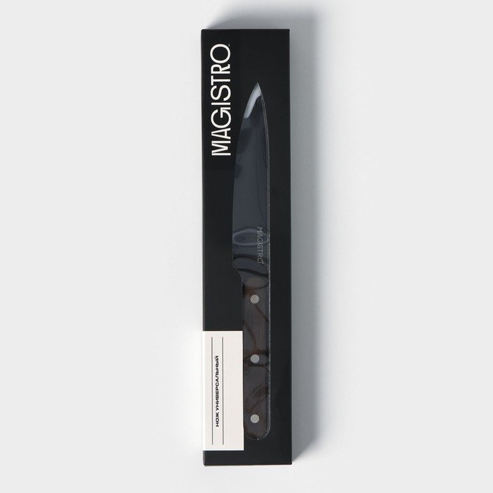 Нож универсальный Magistro Dark wood, 9824453, лезвие: нержавеющая сталь 1 шт купить,NaN