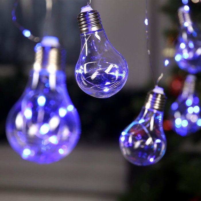Электрогирлянда Лампочки Luazon Lighting цвет свечения синий 3 м купить,NaN