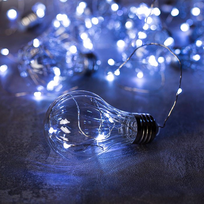 Электрогирлянда Лампочки Luazon Lighting цвет свечения холодный белый 3 м купить,NaN