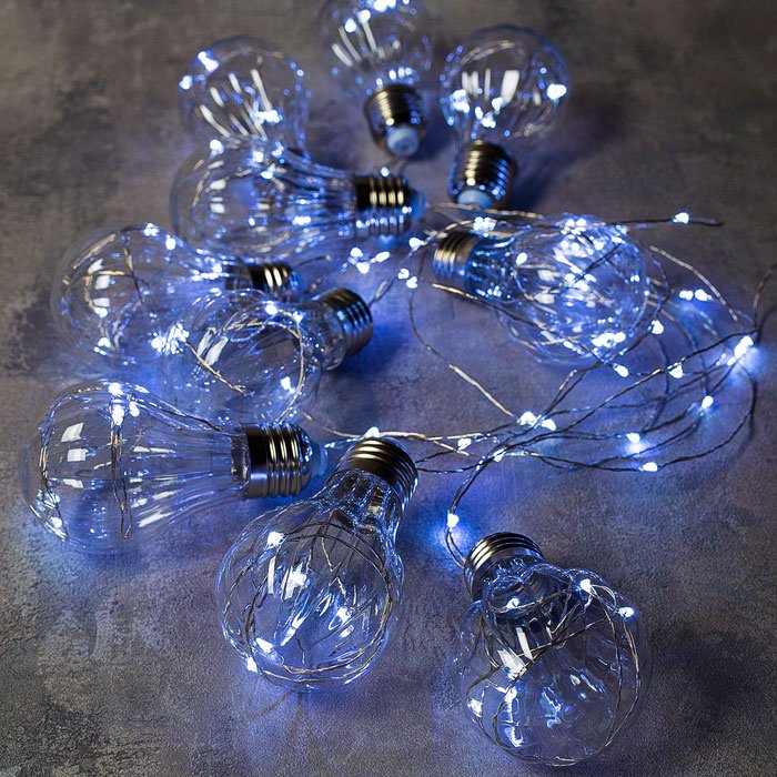 Электрогирлянда Лампочки Luazon Lighting цвет свечения холодный белый 3 м купить,NaN