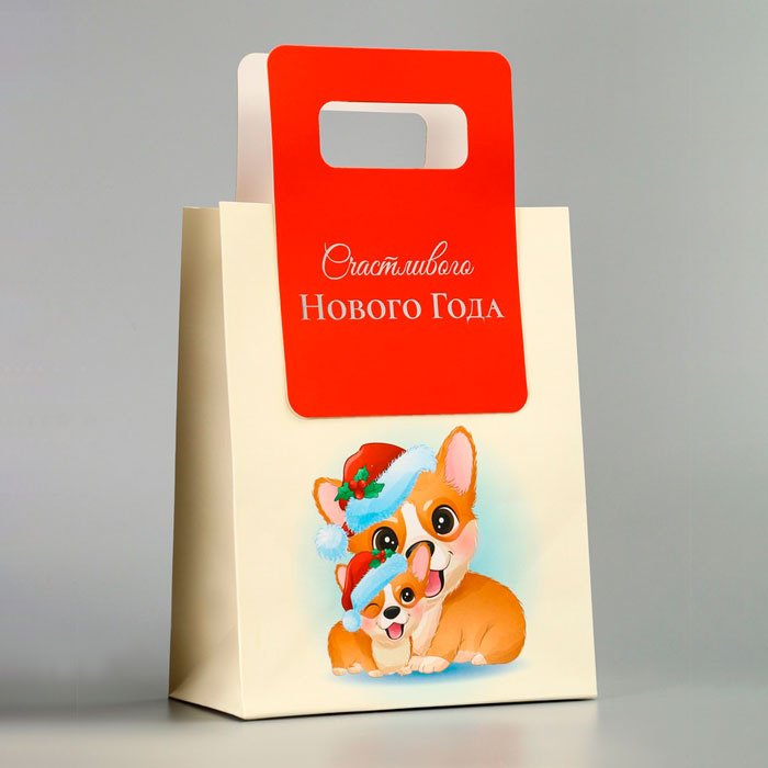 Подарочный пакет Корги UPAK LAND 1 шт ламинированная бумага 18х23 см купить,NaN