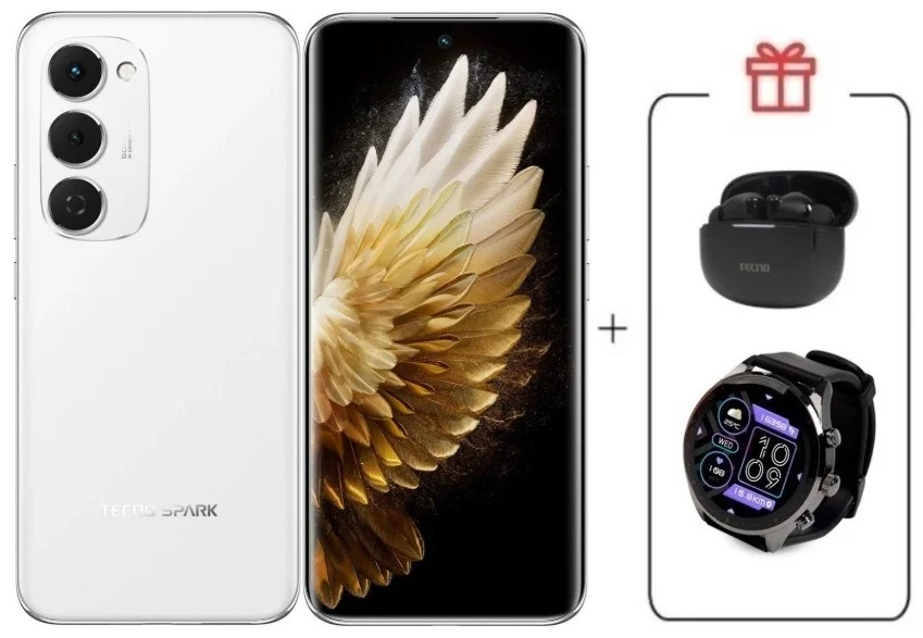 Смартфон Tecno Spark 40 Pro+ 8/256Gb Aurora White + подарок купить,NaN