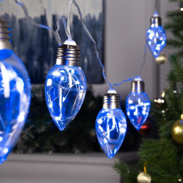 Электрогирлянда Лампочки Luazon Lighting цвет свечения синий 3 м купить,NaN