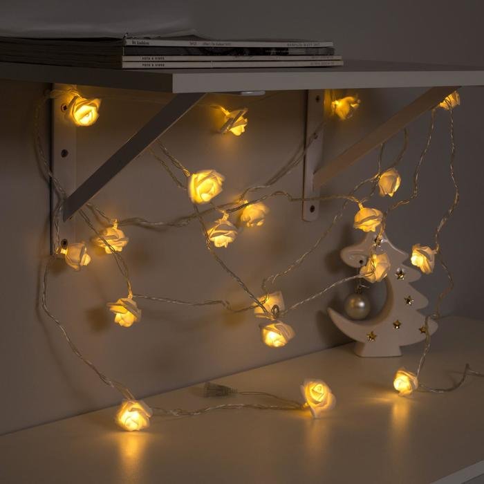 Электрогирлянда Цветы Luazon Lighting цвет свечения теплый белый 5 м купить,NaN