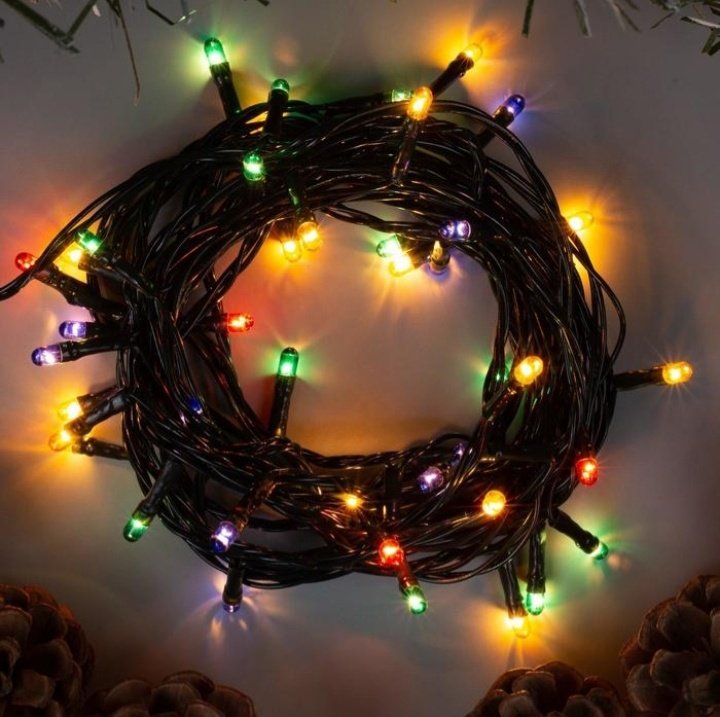 Электрогирлянда Нить, цепочка Luazon Lighting цвет свечения мультиколор 5 м купить,NaN