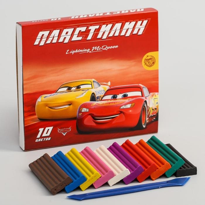 Пластилин 10 цветов 150 г «Чемпион, Тачки» купить,NaN