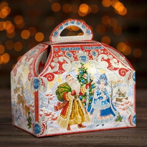 Коробка Праздничный в красном 1 шт, 24х12х18 см купить,NaN
