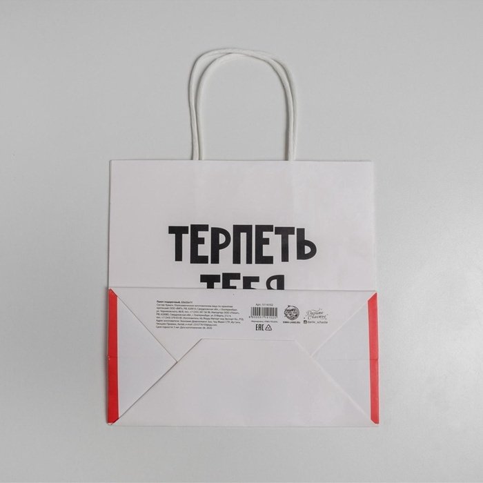 Подарочный пакет Терпеть тебя не могу Дарите Счастье 1 шт крафт-бумага 22х22 см купить,NaN
