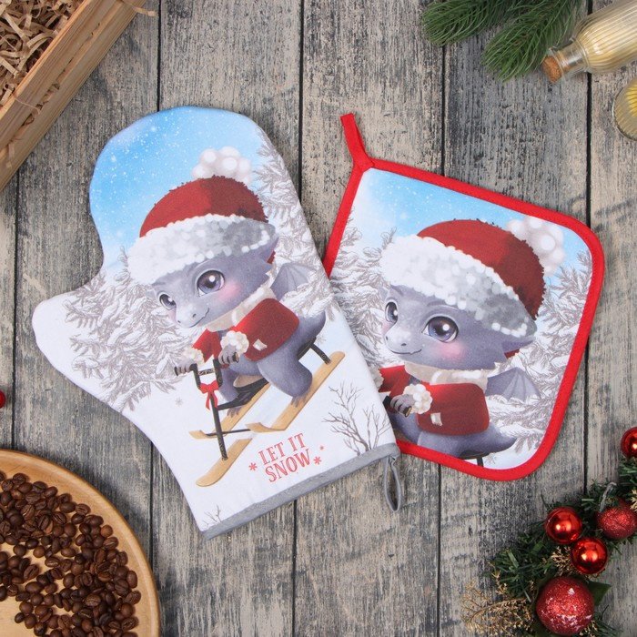 Этель комплект кухонный Let It Snow 9618533 2 шт, хлопок купить,NaN