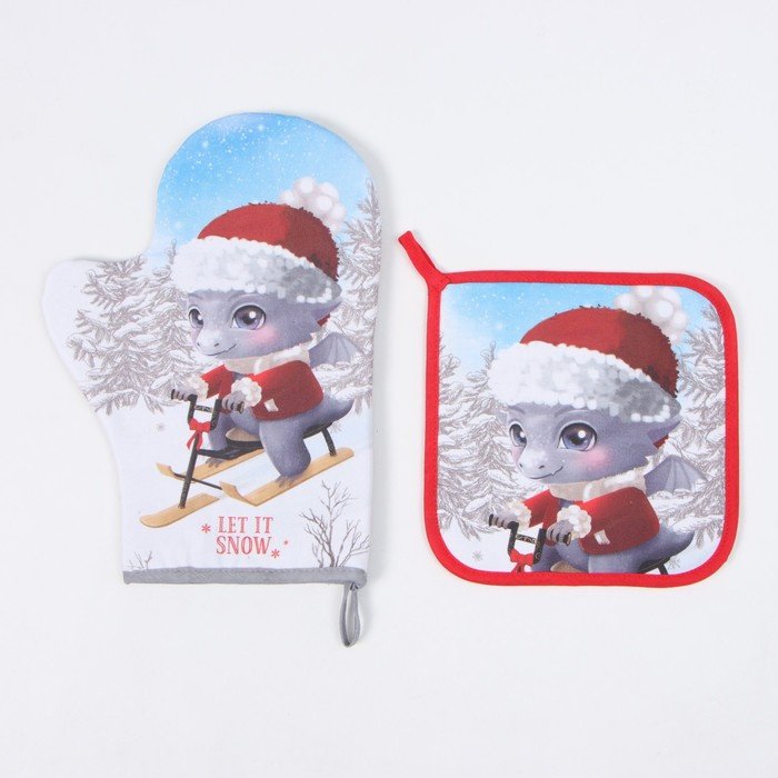 Этель комплект кухонный Let It Snow 9618533 2 шт, хлопок купить,NaN
