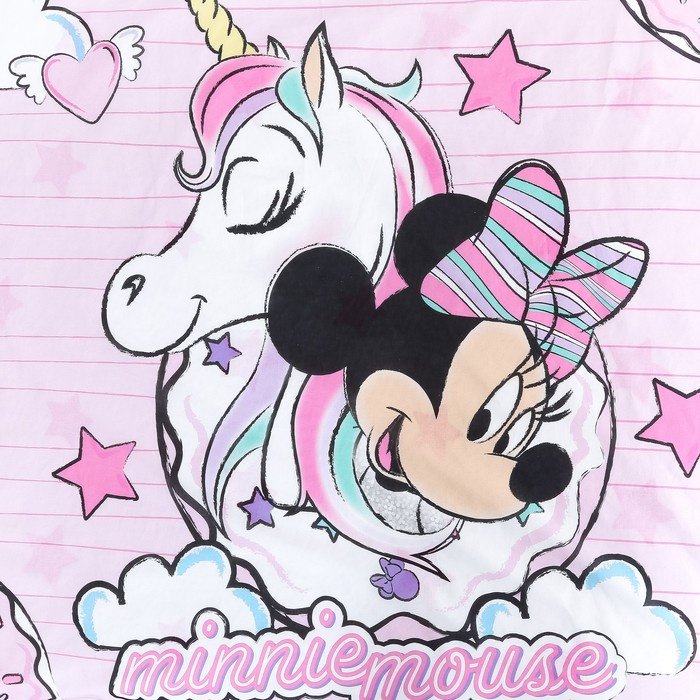Комплект Disney Minnie Mouse с единорогом 1.5-спальный поплин, 1 наволочка: 50x70 см купить,NaN
