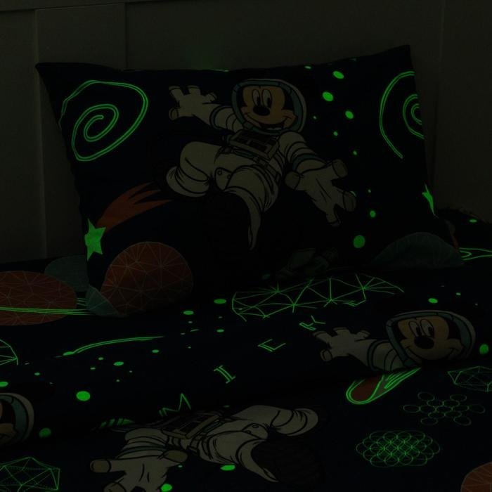 Комплект Disney Neon Series Микки Маус 1.5-спальный бязь, 1 наволочка: 50x70 см купить,NaN
