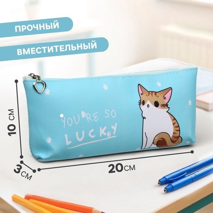 Пенал Calligrata Котик, застежка молния, мультиколор купить,NaN