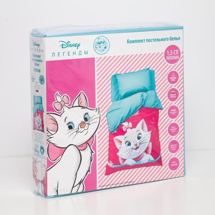 Комплект Disney Мари 1.5-спальный поплин, 1 наволочка: 50x70 см купить,NaN